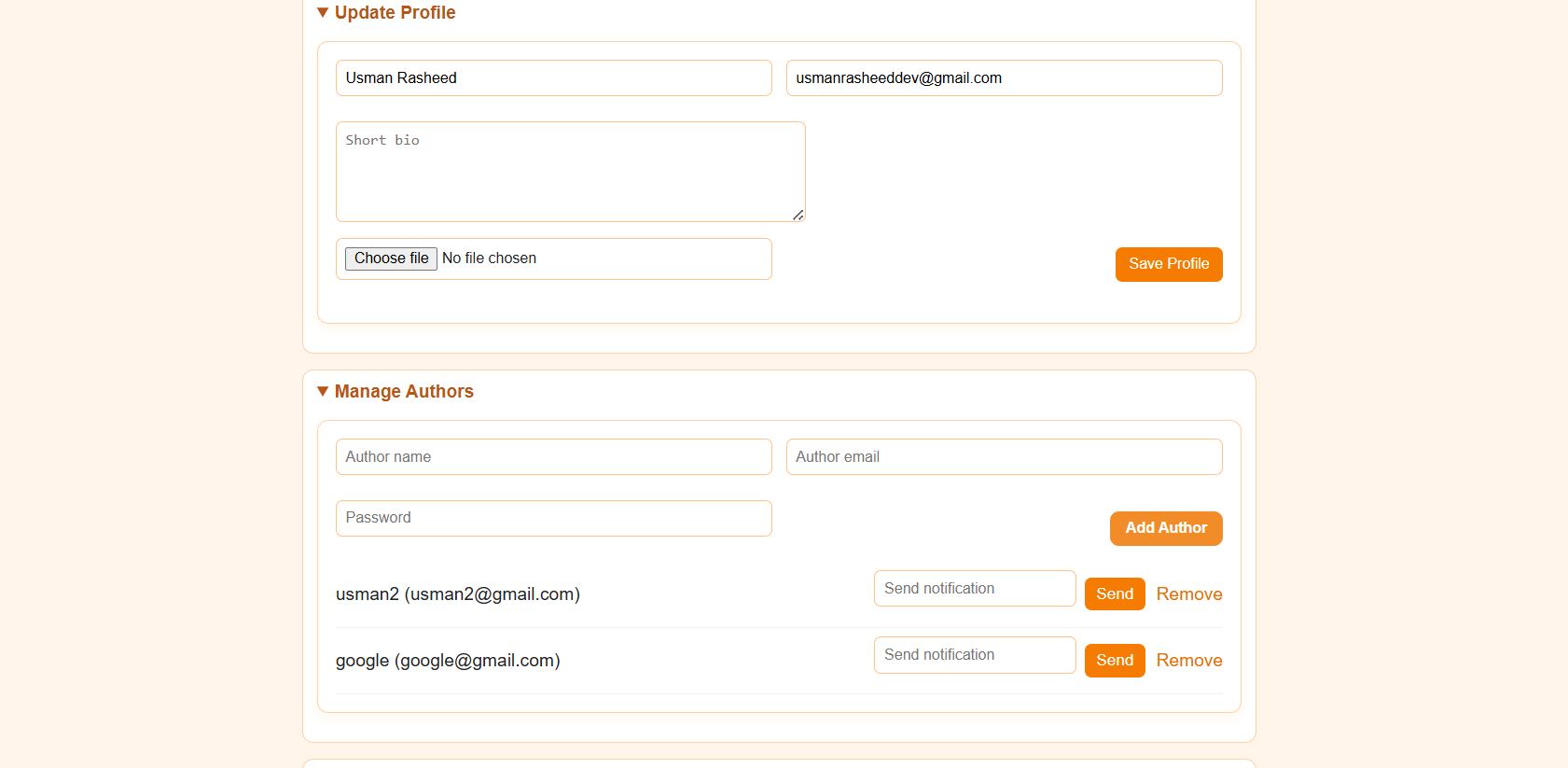 Blogify admin post management